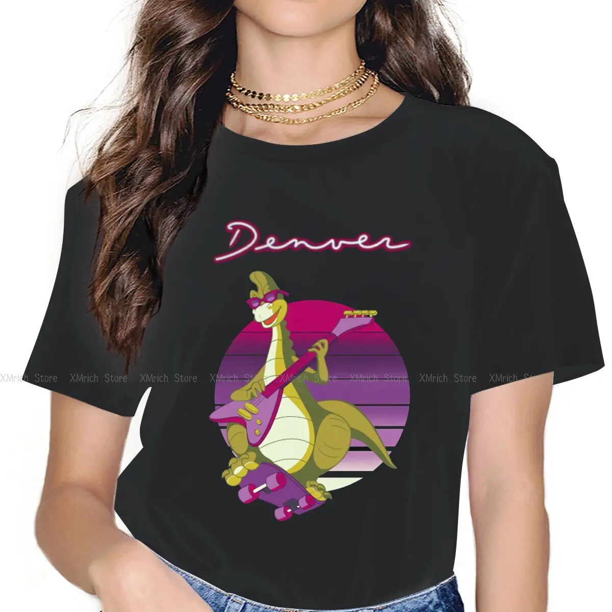 

Denver Rock Sweet Girls Women T-Shirt Denver the Last Dinosaur Jeremy Cartoons 5XL Blusas Harajuku Casual Short Sleeve Vintage
