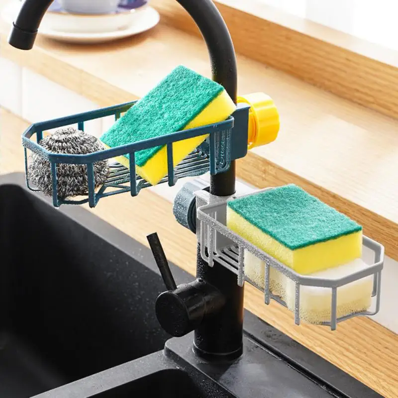 

Adjustable Kitchen Sink Drain Rack Sponge Storage Faucet Holder Soap Drainer Shelf Basket Organizer Bathroom Accessories