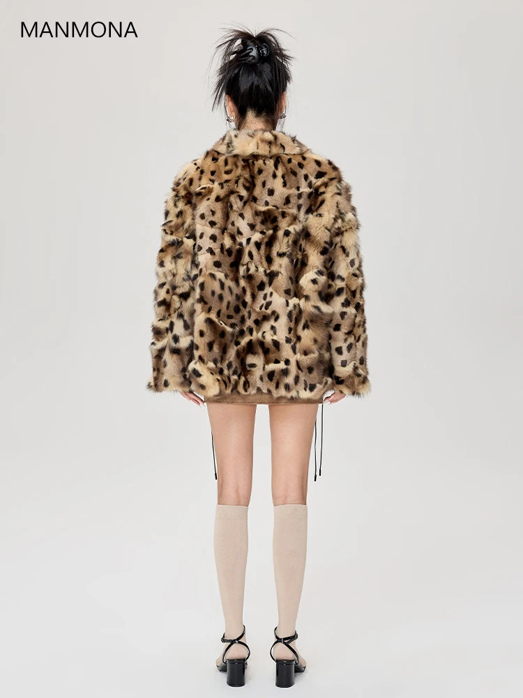 Autumn and Winter New Imported Fox Fur Fur Coat Women's Short Leopard Fur Coat