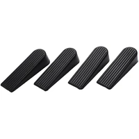 4 pack door stop wedges rubber non scratching door stoppers for home and office black