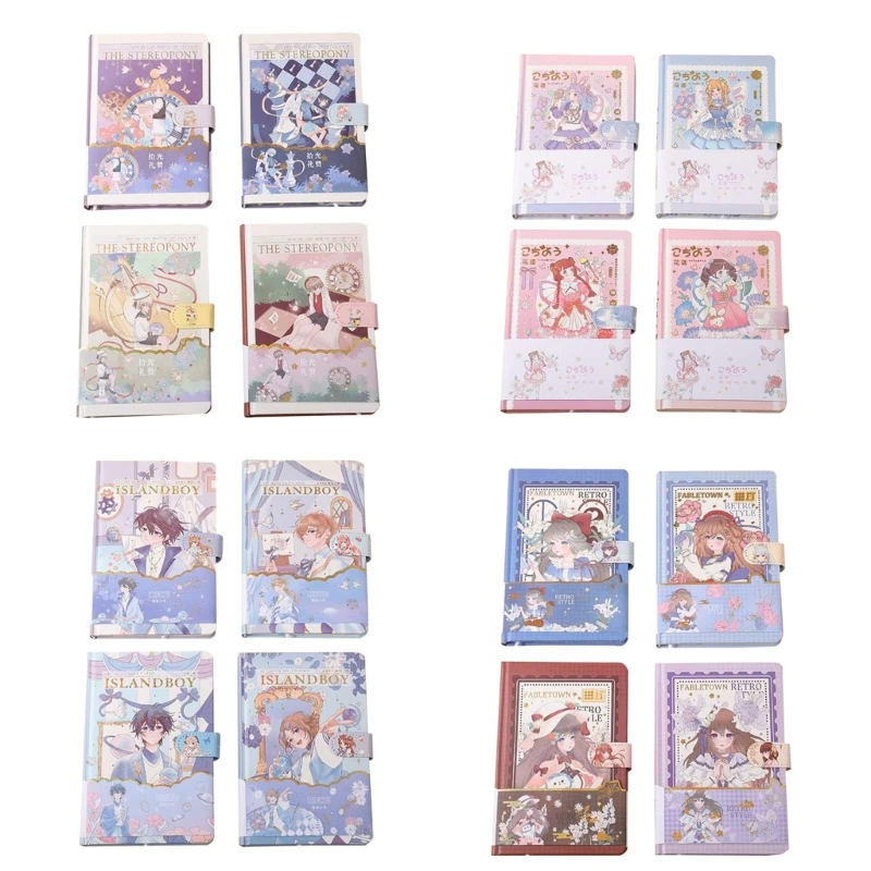 

4PCS Cute Cartoon Notebook Ruled Lined Travel Journal for Teenage Girls Young Girls Series Japanese Sketchbook HardCover