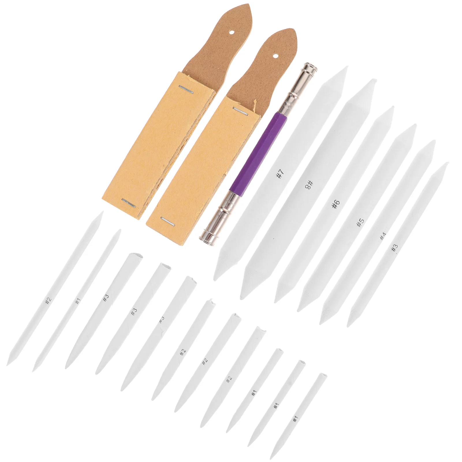 

1 set of Blending Stump Sandpaper Sharpener Student Artist Sketch Drawing Tools