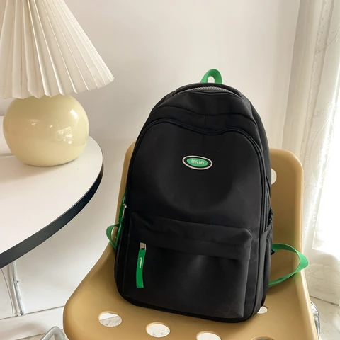 Новинка 2023, Однотонный женский рюкзак черного цвета, школьный рюкзак для девочек и мальчиков-подростков, женский рюкзак, Высококачественная сумка для книг