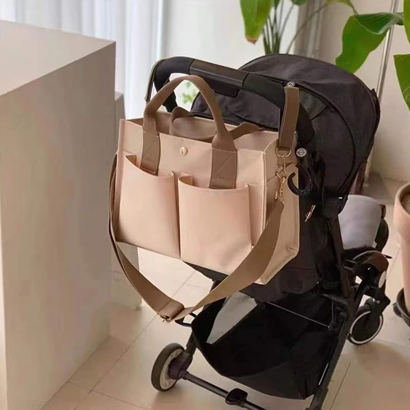 

Mommy Bag Large Size Multifunctional Portable Mother Bags Go Out Fashion One-Shoulder Messenger Mummy Khaki Color Diaper Bag