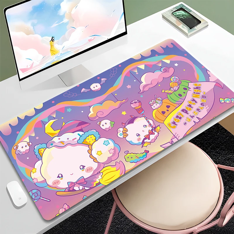 Розовый коврик для мыши с мультяшным рисунком милый Настольный Нескользящие