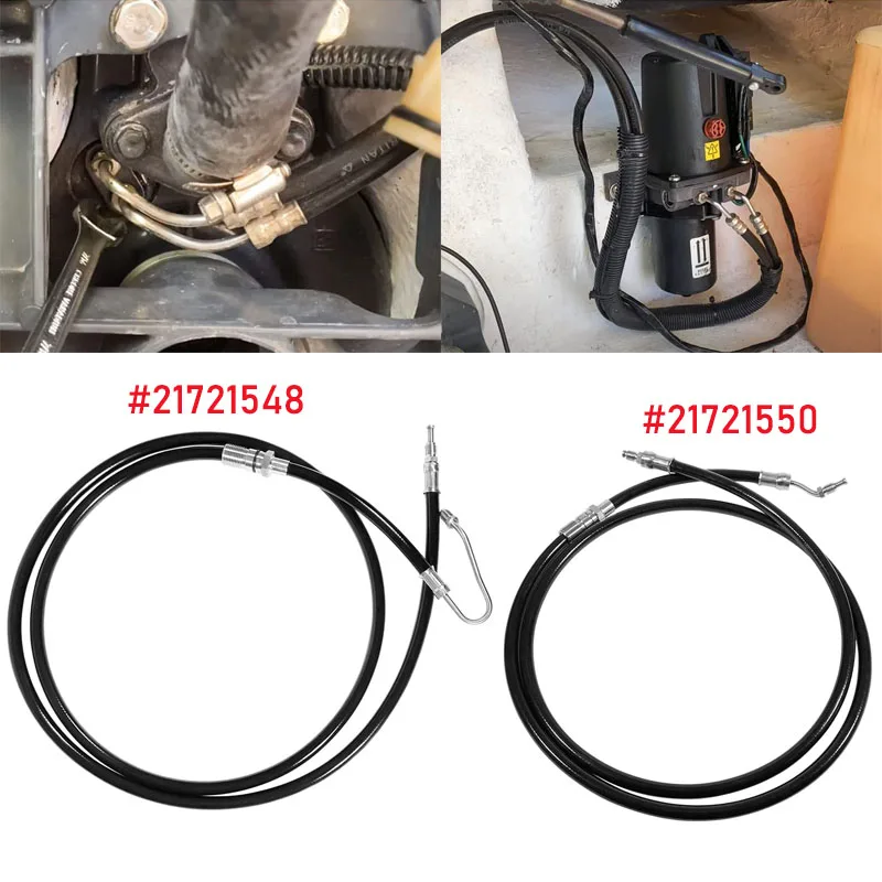 Enlarge Boat Marine Accessories Hydraulic Hose Power Trim Kit Fit for Volvo Penta DPH DPR Replaces 21721550 21721548-(2Pcs/Set)