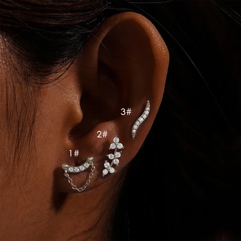 1 шт., серьги-гвоздики для козелка для женщин, кубический цирконий, кристалл, спираль, Cartialge, раковина, винт для губ, задняя часть, пирсинг, ювелирное изделие, подарок