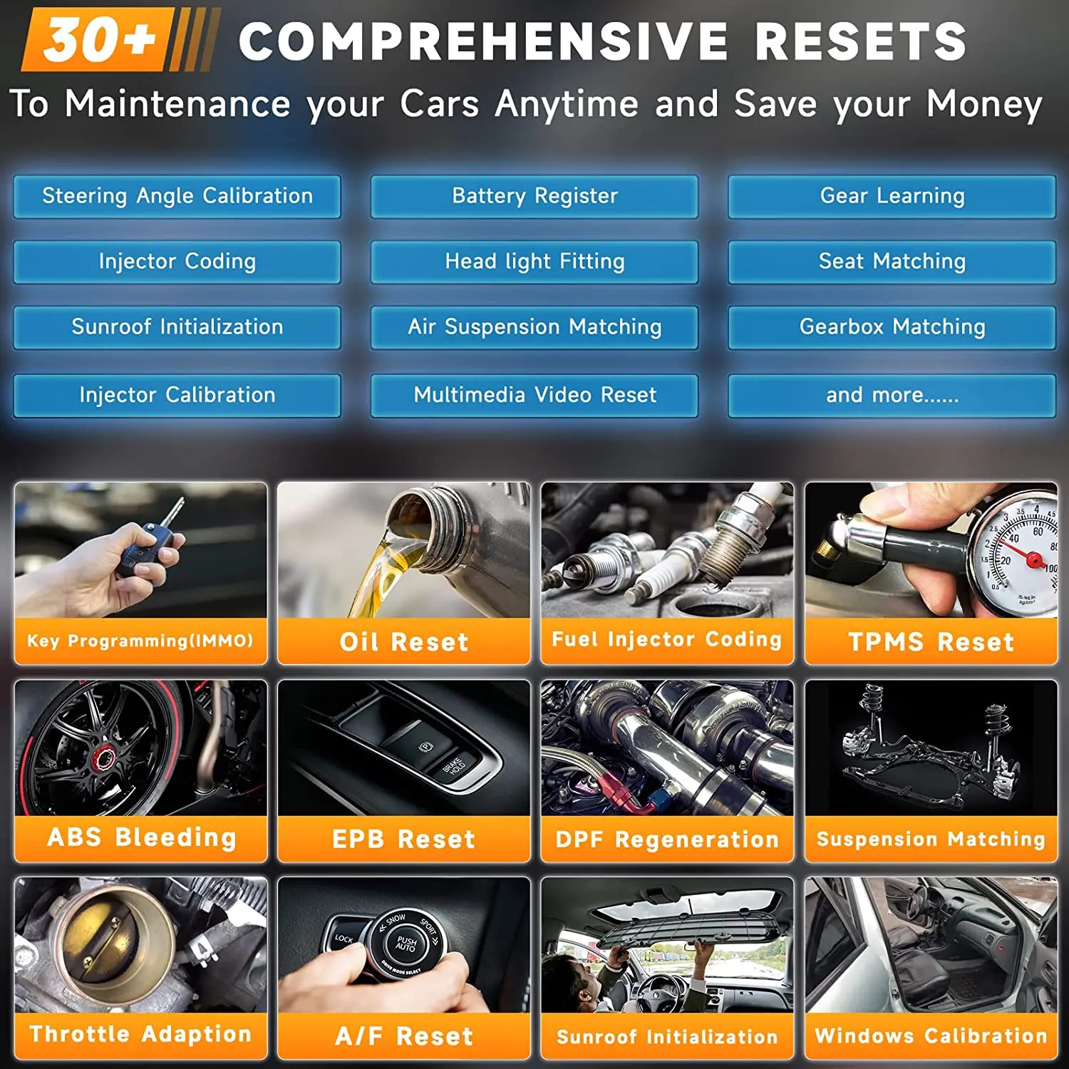 Автомобильный сканер Foxwell GT75TS OBD2 профессиональное кодирование ECU TPMS