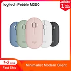 Оригинальная Беспроводная Bluetooth-Мышь Logitech Pebble M350, миниатюрная и тонкая, 1000DPI, 100 ГГц, высокая точность, оптическое отслеживание, разноцветная