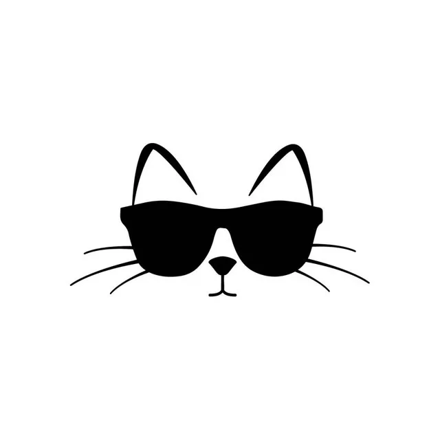 

14CM*7.2CM Cool Cat With Sunglasses Vinyl Decal Car Sticker Feline Pet Love Black Silver for Fiat Stickers