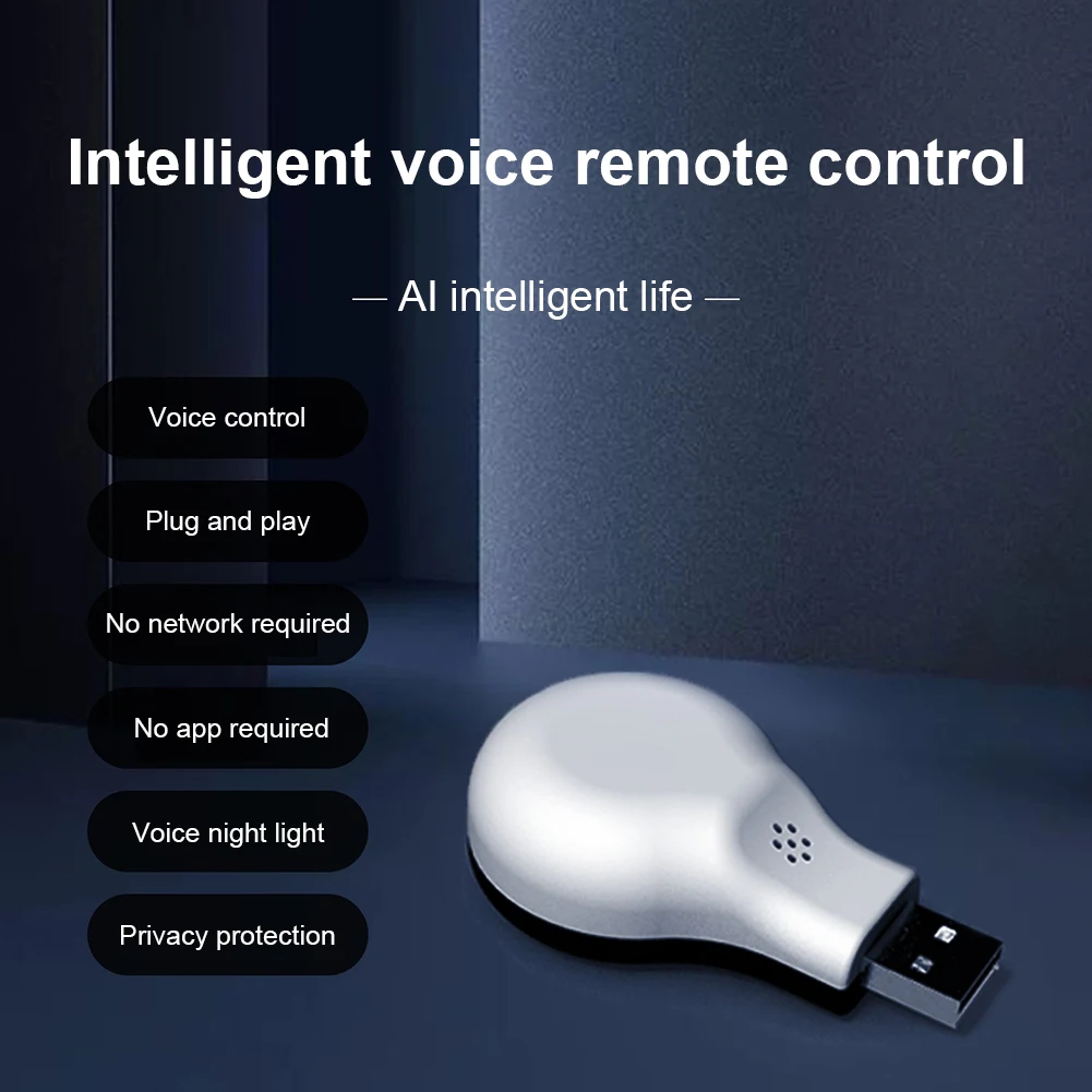 

2022 New Universal Voice Remote Controller DC5V/1A USB Plug-and-Play For Air Conditioner Infrared TV Smart AI Night Light