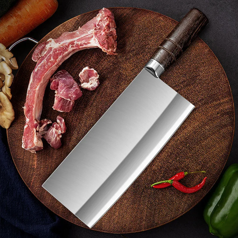 8-дюймовый китайский нож шеф-повара 3-слойная сталь лезвие 9Cr18MoV острый для нарезки