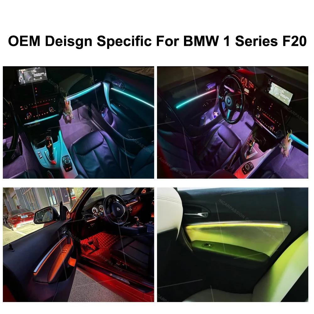 Фото Динамическая подсветка салона для BMW 1 серии F20, поддержка управления через оригинальное меню MMI, управление через Bluetooth-приложение, комплект для модернизации №3