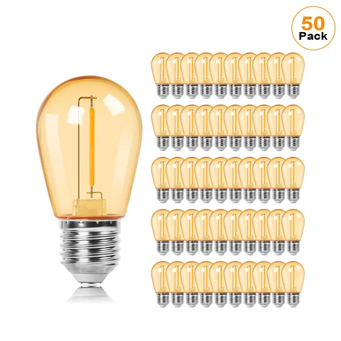Genixgreen LED лампа E27 S14 янтарная 1Вт