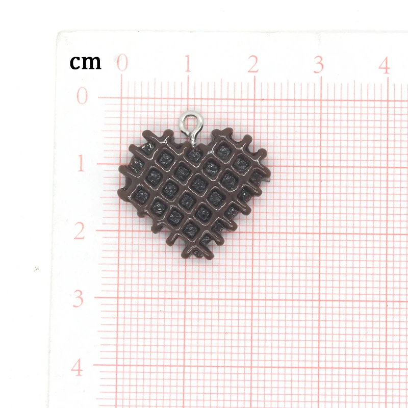 Микс 10 шт./упаковка подвески в клетку виде сердца печенья из смолы милые Подвески
