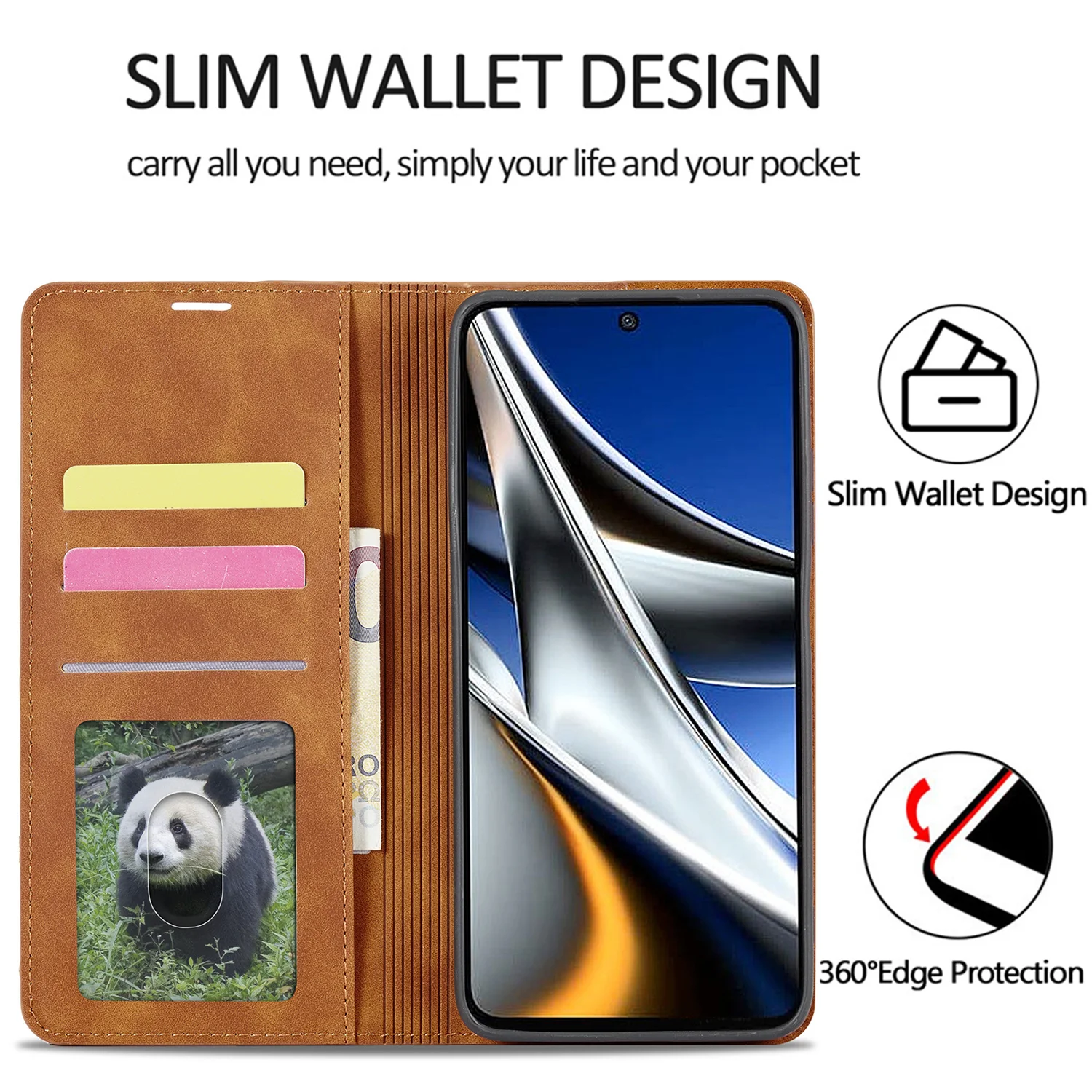 Leather Case For Xiaomi Poco F4 X3 GT F3 M3 11 10 T Lite Redmi 9 9A 9C Note 11 10 9 8 7 Pro Max Flip Wallet Magnetic Card Cover