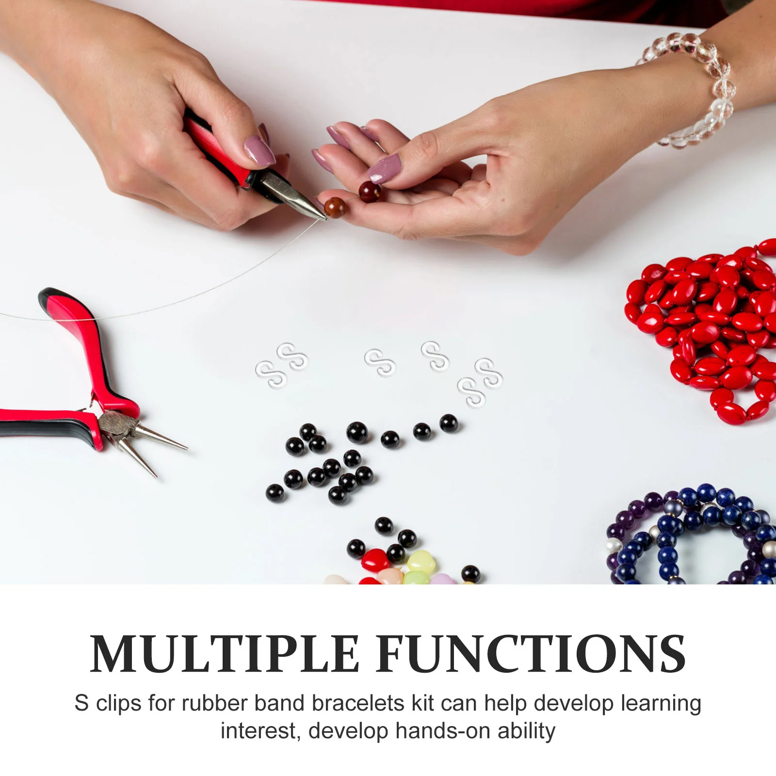 500 шт. резиновая лента с плетеной пряжкой зажимы для браслетов аксессуары белый