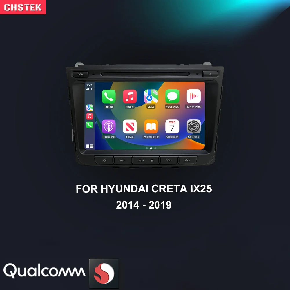 Автомобильный радиоприемник CHSTEK 8 дюймов Android 13 Carplay для Hyundai Creta IX25 2014-2019