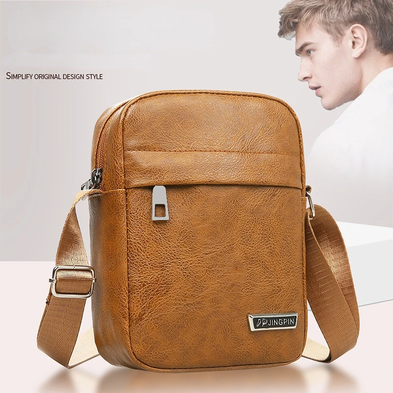 

Men's Small Crossbody Bag Luxury PU Leather Shoulder Messenger Bags Waterproof Business Satchel Purse Casual Solid Handbags