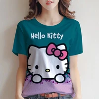 new tops o neck t shirts hello kitty graphic t shirts loose shirts womens t shirts womens tops