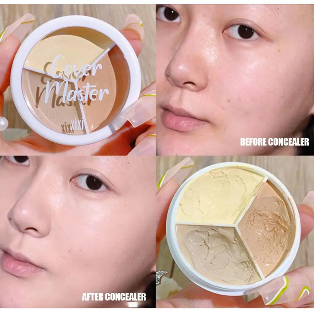 3-цветная палитра консилеров основы для теней век матовый контурный консилер с