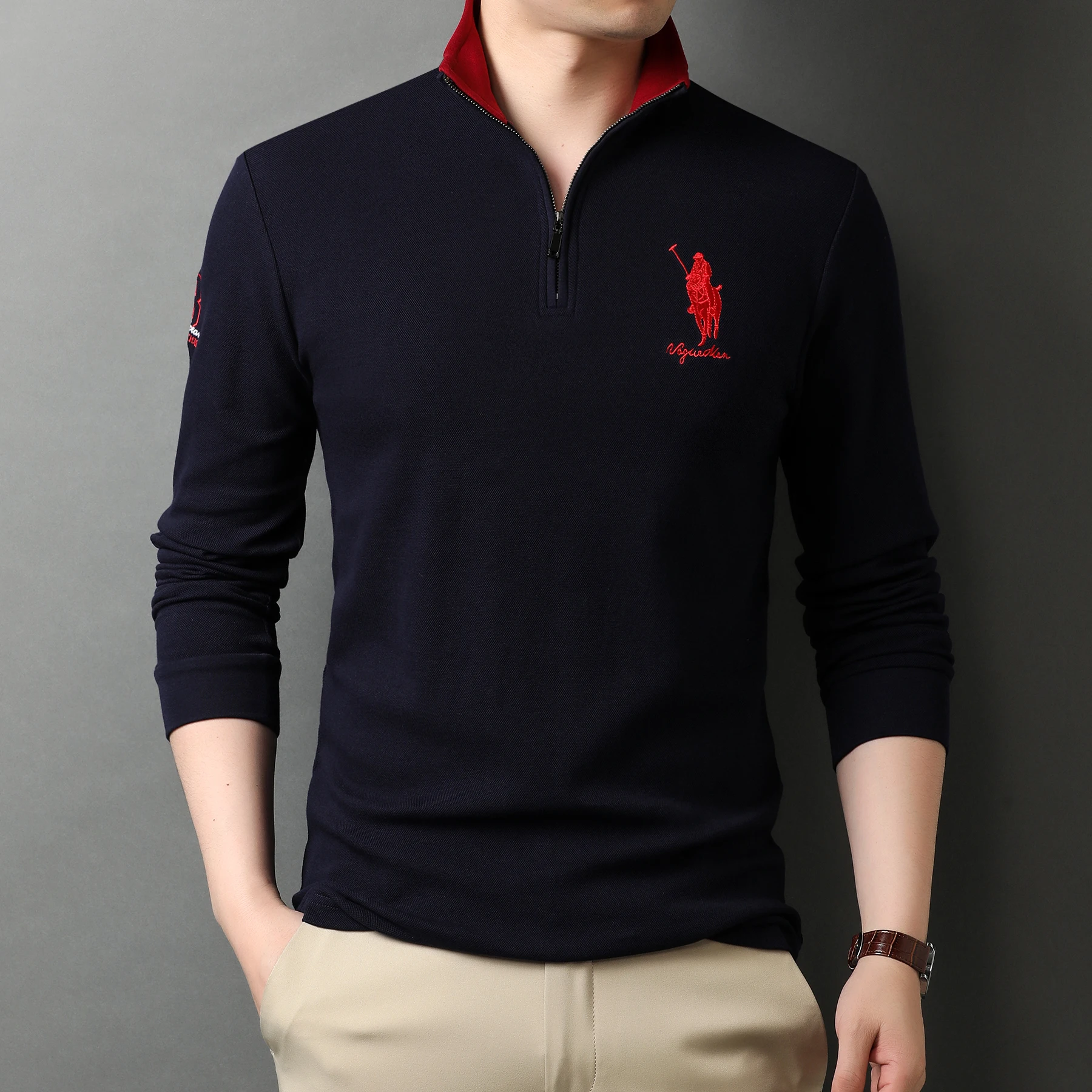 

Lapel Long Sleeve Embroidered Polo 2022 Luxury Men's Brand Spring And Autumn New High-Quality Casual T-Shirt Classic Fashion