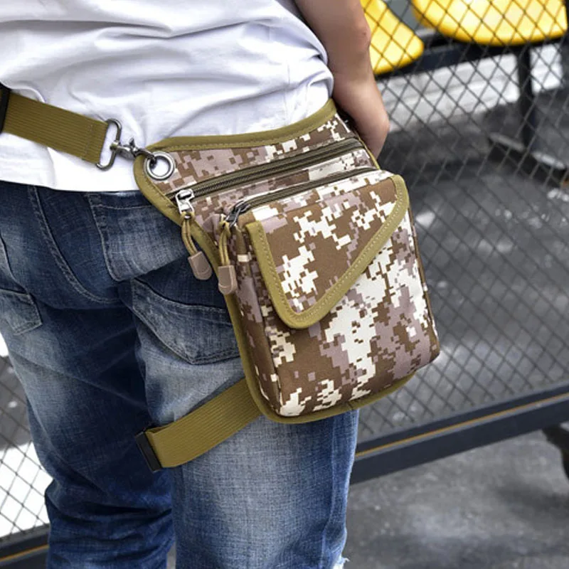 

Men Waterproof Nylon LegsBags Thigh Hip Bags Fanny Pack Fashion Motorcycle Riding Waist Travel Crossbody Pack Men's Shoulder Bag