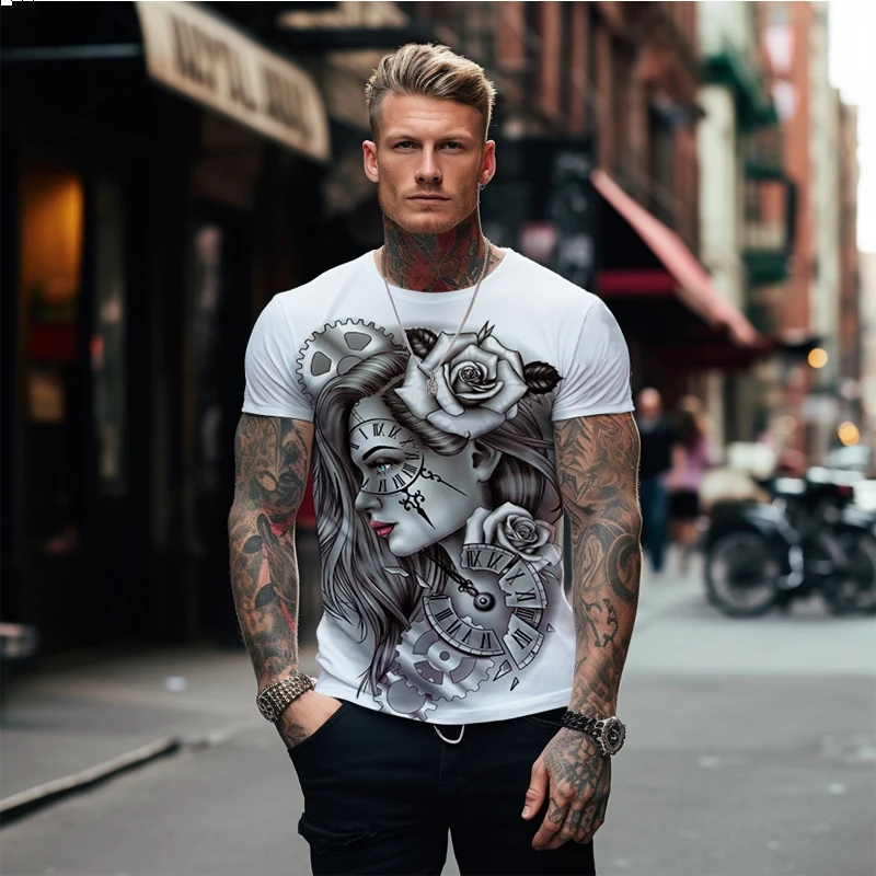 Повседневная мужская летняя футболка в европейском и американском стиле новинка