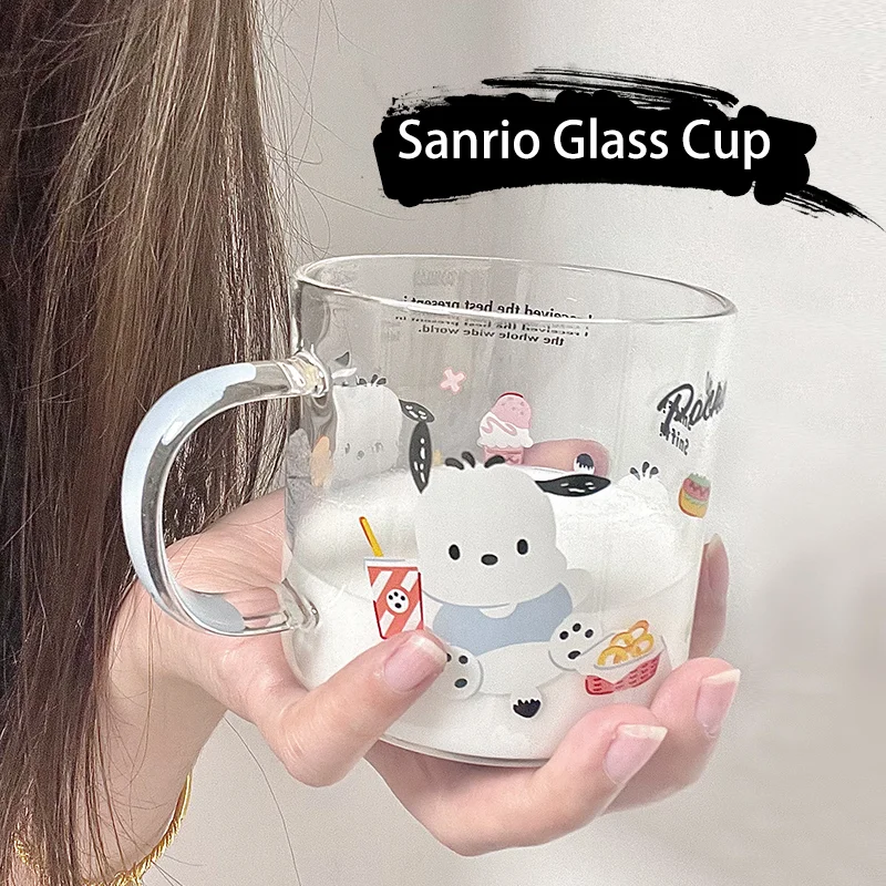 

Sanrio Cinnamoroll Kuromi кружка из боросиликатного стекла аниме Детская кружка для завтрака с молоком термостойкая кружка для воды чашка для кофе и чая