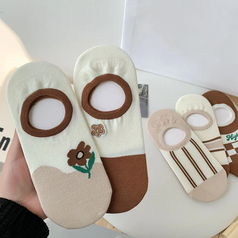 

Носки-невидимки женские дышащие, Повседневные тапочки с вышивкой, симпатичные, летние