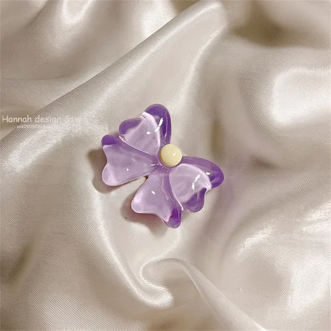 Корейский 3D милый прозрачный цветок с бантом, ручка для телефона Tok Griptok, японский держатель для телефона для iPhone 15, 14, 13, держатель для телефона Pro Max