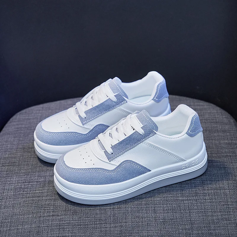

Women Sneakers Thick-soled Small White Shoes Women's Breathable Student Board Shoes Thick-soled Platform Shoes Lace Up Shoes