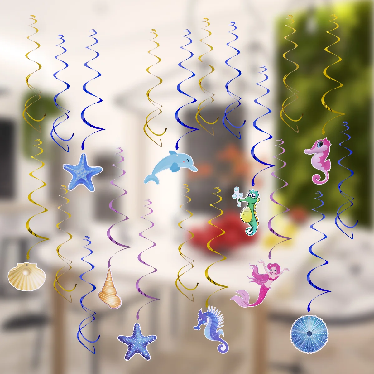 

30 Pcs Party Supplies Ornaments Animal Spiral Swirls Sea Hanging Decoration Adorable