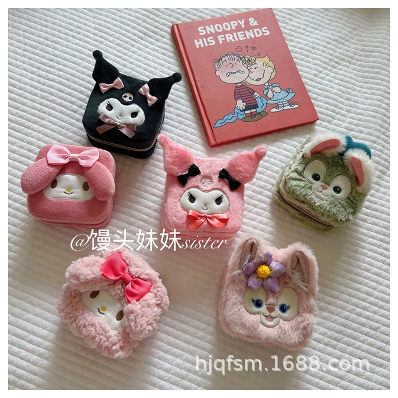 

Украшения для кукол-гвоздик Sanrioed, из плюша, в стиле аниме, Kawaii, My memo Kuromi, компактный, для путешествий, для хранения колец