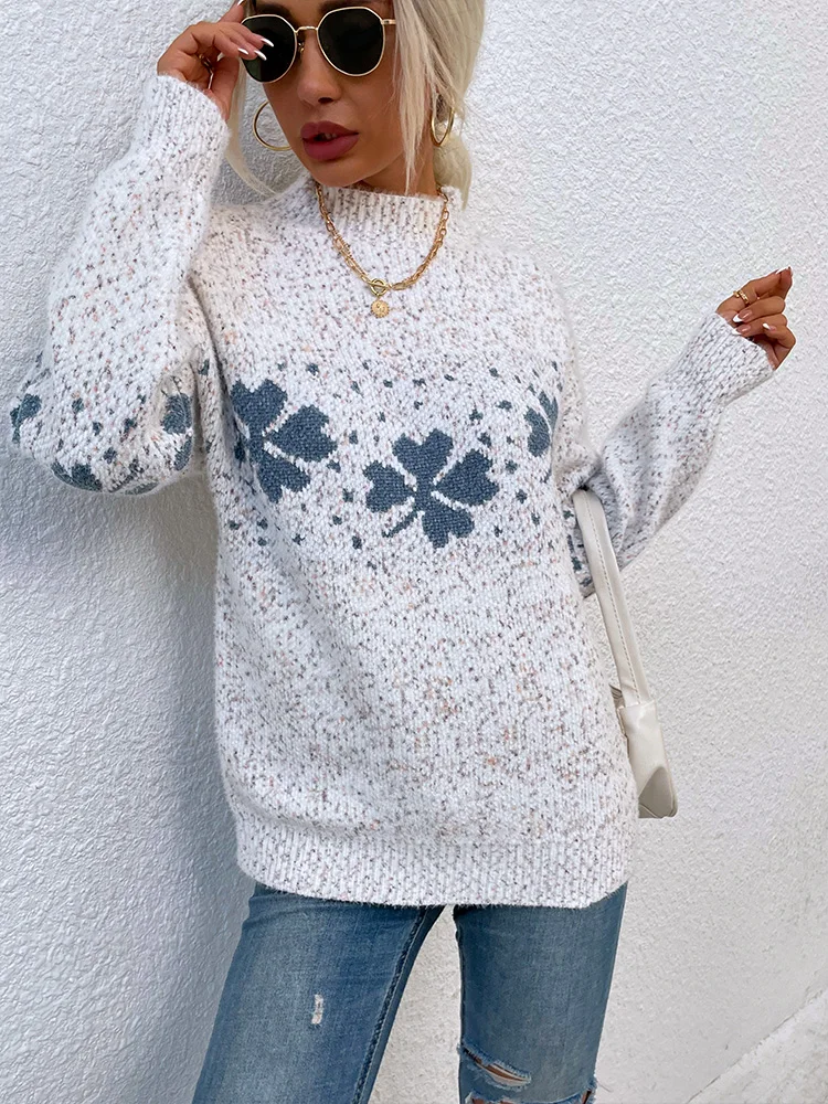 Рождественский пуловер Miyouj новый женский топ с клевером осенне-зимний