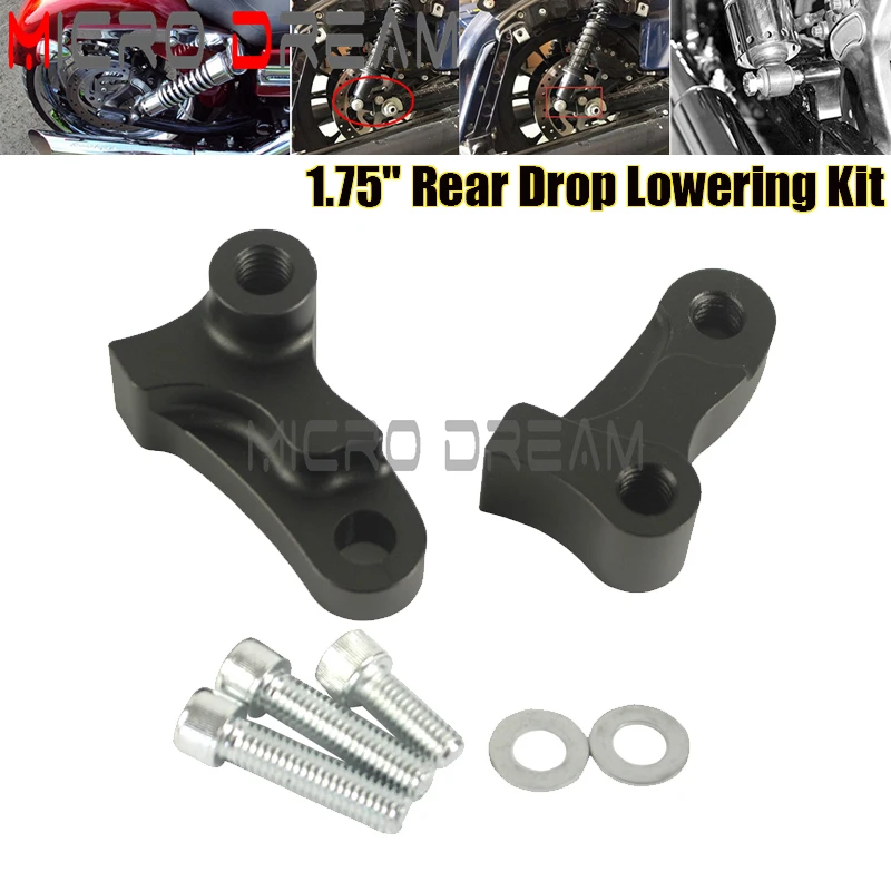 

Мотоциклетный комплект для опускания задних ударов, 1,75 дюйма, для Harley Dyna Super Glide Wide Street Bob Fat Bob Low Rider 2006-2017