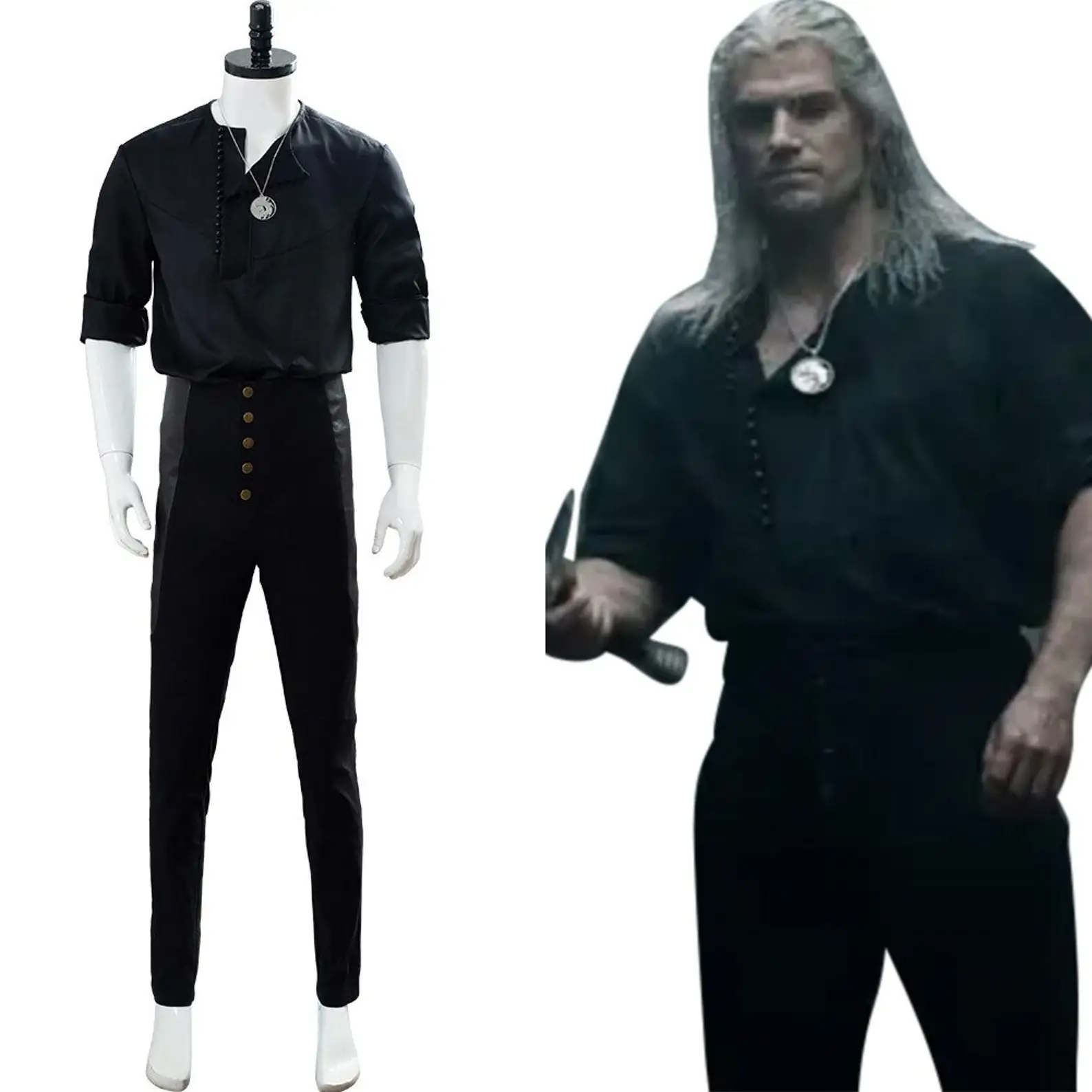 Geralt of Rivia Cosplay The Witcher Costume Outfit Casual Wear Clothes Uniform Halloween Carnival Costume
