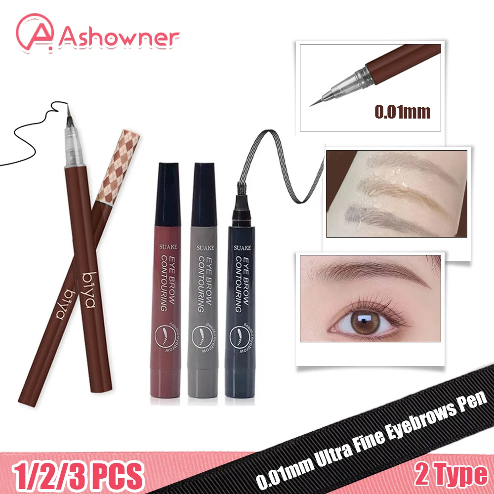 

0.01mm Ultra Fine Eyebrow Pencil Waterproof Sweat-proof Liquid Eyebrow Tattoo Pen Easy To Color Professional Eye Makeup Cosmetic