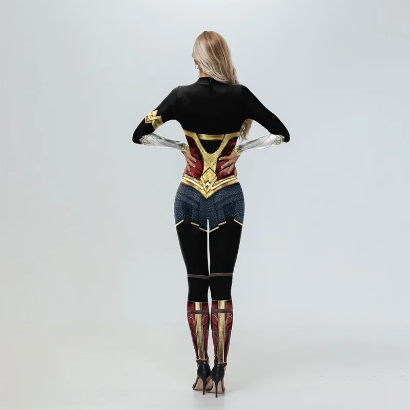 Фото Костюм Суперженщины Justice Wonder для косплея, сексуальный комбинезон для вечеринок, сценический наряд Зентай №3