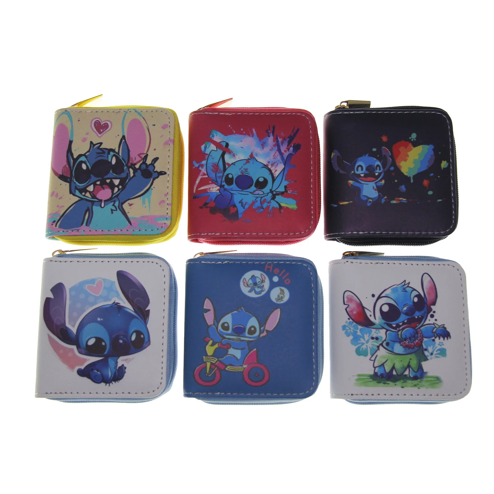 

Disney stitch Wallets Cartoon Lilo and Stitch Figure printed Short Coin Purse Luxury Multi-layer Card Holder Wallet for Child