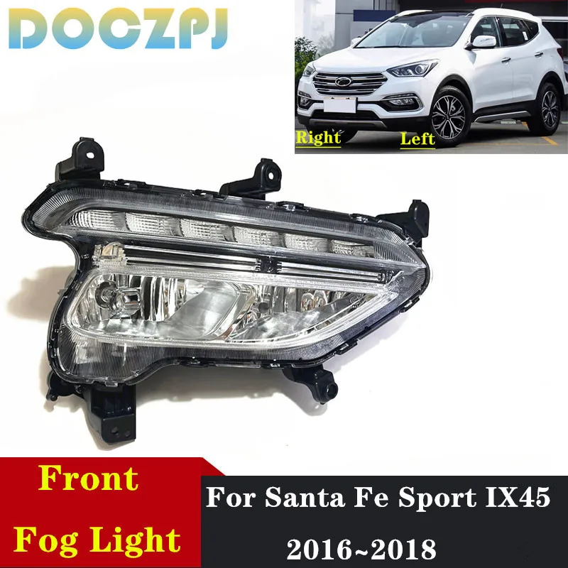 Автомобильный передний бампер фонарь дневные ходовые огни для Hyundai Santa Fe Sport IX45 2016