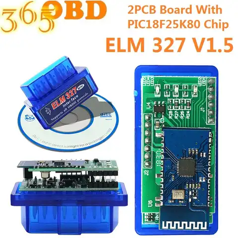 ELM327 Bluetooth V1.5 сканер с двойной платой OBD2 ELM327 диагностический интерфейс OBDII считыватель кодов MINI ELM 327 V1.5 для Android/ПК