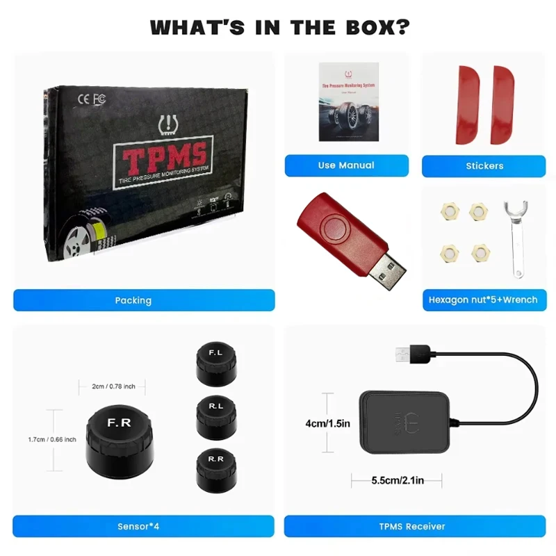 

Система Контроля Давления В Шинах Android USB TPMS С Дисплеем И Предупреждением Для Навигационных Устройств, Датчики Температуры