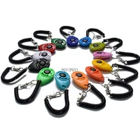 dogs click trainer pet cat dog training clicker articles plastic aid adjustable wrist strap sound key chain dog repeller treat