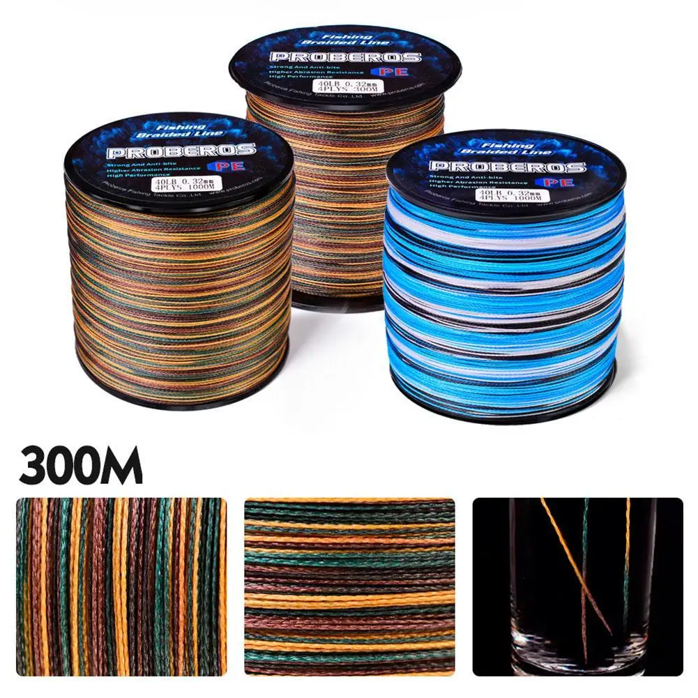 

300m 4 Strands Fishing Line 10-100lb Invisible High Strength Pe Braided Line Suitable For Seawater Freshwater