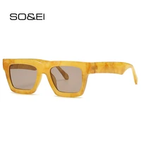 soei retro square sunglasses women fashion gradient mirror shades uv400 men trending contrast color sun glasses