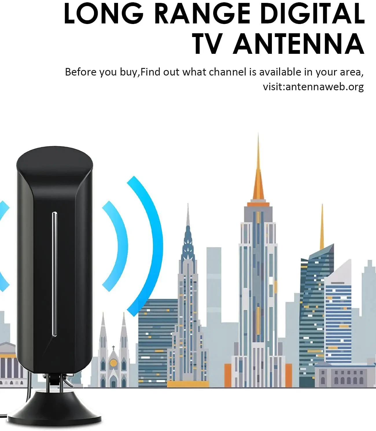 HD Антенна для цифрового ТВ DVBT2/DVBT/ATSC/ISDBT антенна VHF-Band III 40-300 МГц UHF:470-890 цифровая |