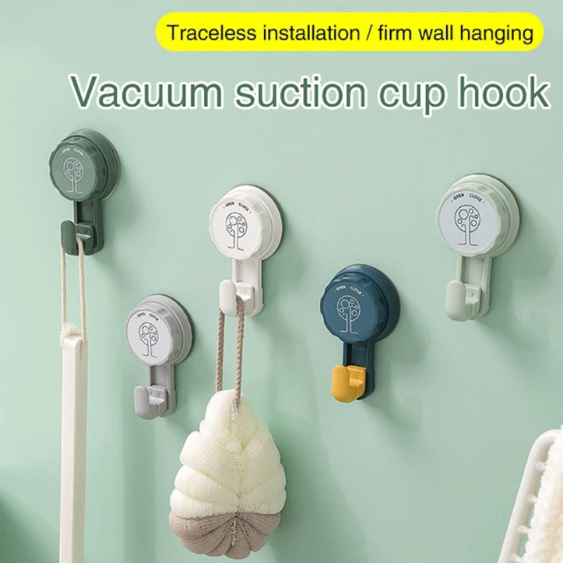 

Creative Suction Cup Hook Household Punch-free Bathroom Hook Vacuum Traceless Suction Cup Hook Strong Heavy Duty Wall Hooks