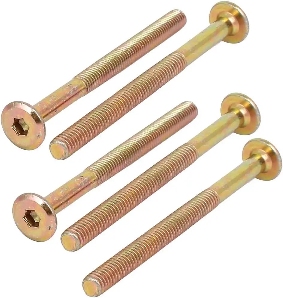 

M6x75mm Flat Hex Socket Head Hexagon Furniture Bolts Connector Fastener 5pcs