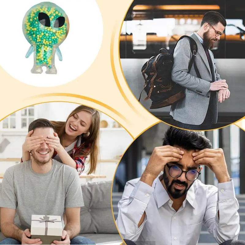 Пришельцы игрушки-сжималки с красочными бусинами сжимаемые Сенсорные игрушки